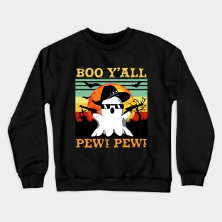 Funny Boo Y'all Cowboy Country Western Halloween Crewneck Sweatshirt